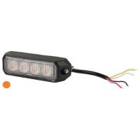 Luz de aviso LED, 12W, 12-24V, âmbar, de aparafusar, 96x28x19mm, 4 LEDs,