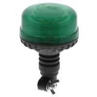 Baliza LED, perfil baixo, 17W, 12-24V, verde, montagem em poste flexível, Ø 115mm x179mm