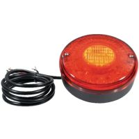 Farol traseiro LED, redondo, 12/24V, vermelho/âmbar, de aparafusar, Ø 140mm
