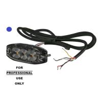 Luz de aviso intermitente LED, retangular, 10/30 V, azul, 82x30x9 mm, 3 LEDs,