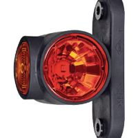 Luz de sinalização LED, 0.7/1.4W, 12/24V, branco/laranja/vermelho, 100x55x64mm, 3 LEDs,