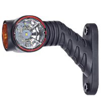 Luz de sinalização LED dir., 0.7/1.4W, 12/24V, branco/laranja/vermelho, 110x55x125mm, 3 LEDs,