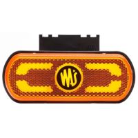 Luz de sinalização LED, âmbar, rectangular, 12-24V, 133,8x53x25 mm, "LINHA DE SEGURANÇA",