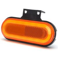 Luz de sinalização LED, retangular, 12-24V, 124x49x20mm,