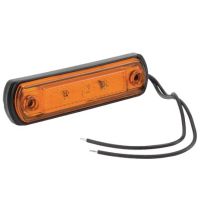Luz de sinalização LED, 0.5/1W, retangular, 12/24V, laranja, 110x31x15mm, 4 LEDs,