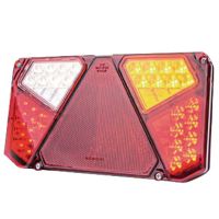 Farol traseiro dir. LED multifunções, retangular, 12-24V, 242x134x36.5mm, 7 pinos,