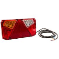Farol traseiro esq. LED multifunções, retangular, 12-24V, 242x134x36.5mm,