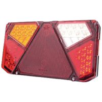 Farol traseiro esq. LED multifunções, retangular, 12-24V, 242x134x36.5mm, 7 pinos,