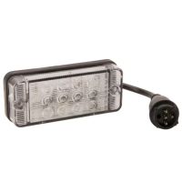 Farol traseiro LED multifunções, retangular, 12-24V, 107.4x46.7x23mm, 5 pinos,