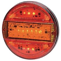 Farol traseiro LED multifunções, redondo, 12-24V, Ø 140mm,