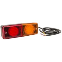 Farol traseiro LED multifunções, retangular, 12-24V, 200x70x60mm,