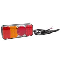 Farol traseiro LED esq. multifunções, retangular, 12-24V, 200.5x85x40mm,