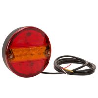Farol traseiro LED multifunções, redondo, 24V(resistência integrada), Ø 142mm,