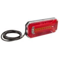 Farol traseiro LED multifunções, retangular, 12-24V, 236x104x61.5mm,