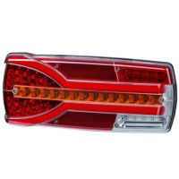Farol traseiro esq. LED, retangular, 12/24V, branco/laranja/vermelho, 304x132x48mm,