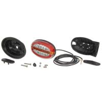 Farol traseiro LED multifunções, retangular, 12-24V, 136.4x91x40mm,