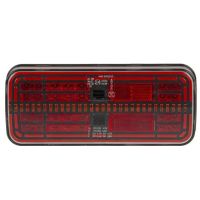Farol traseiro LED multifunções, retangular, 12V(resistência integrada), 200,5x85,3x28,9mm,