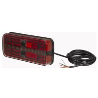 Farol traseiro LED multifunções, retangular, 12-24V, 200.5x85.3x28.9mm,