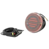 Farol traseiro LED multifunções, redondo, 12V(resistência integrada), Ø 142mm,