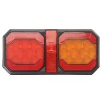 Luz traseira multifunções LED, 12-24V, 209x100x30mm, 1,5m cabo, laranja/vermelho,