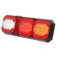 Luz traseira multifunções LED, 12-24V, 295x100x30mm, cabo de 1,5m, branco/laranja/vermelho,