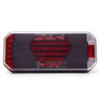 Farol traseiro LED multifunções, esquerdo, vermelho/laranja/branco, 12-24 V, 236x104x40,5 mm