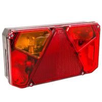 Farol traseiro multifunções esq. halogéneo, retangular, 12/24V, 242x134x58mm, 5 pinos,