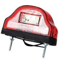 Luz de chapa de matrícula LED, 12-24V, vermelho, 101x58,5x59,6mm,