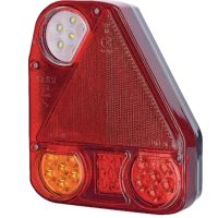 Luz traseira DIR. LED, retangular, 12/24V, branco/laranja/vermelho, 206x55x174mm,
