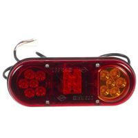 Farol traseiro dir. LED, retangular, 12/24V, vermelho/laranja, 205x53.6x80mm,