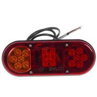 Farol traseiro LED, esq. retangular, 12/24V, vermelho/laranja, 205x53.6x80mm,