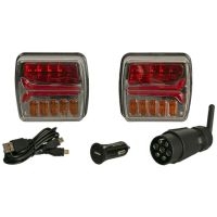 Conjunto de luzes sem fios LED, quadrado, 12V, Li-ion, magnético, 110x103mm, ficha 7 pinos,