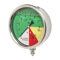 Manómetro Ø100mm 0-8-15-25 1/4" BSP ligação inferior
