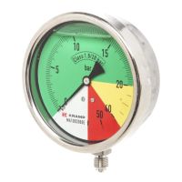 Manómetro Ø100mm 0-20-40-60 1/4" BSP ligação inferior