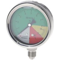 Manómetro Ø63mm 0-8-15-25 1/4" BSP ligação inferior