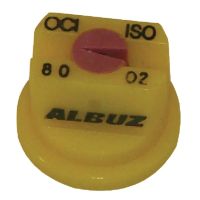 Bico de jato plano descentrado OC 80° 02 de plástico amarelo Albuz