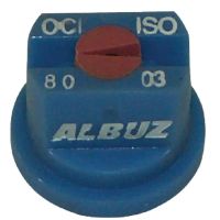 Bico de jato plano descentrado OC 80° 03 plástico azul Albuz