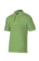 Pólo de Manga Curta Bicolor Verde Lima/Vermelho Tamanho M