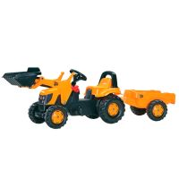 Trator com pedal com carregador frontal e reboque, JCB, a partir de 2,5 anos, RollyKid by Rolly Toys