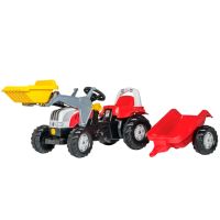 Trator com pedal com carregador frontal e reboque, Steyr, a partir dos 2,5 anos, RollyKid by Rolly Toys