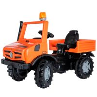 Trator com pedais, Mercedes Benz, Unimog veículo de serviço, laranja, a partir dos 3 anos, rollyUnimog by Rolly Toys