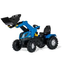 Trator com pedal com carregador frontal, New Holland T7, a partir dos 3 anos, RollyFarmtrac by Rolly Toys