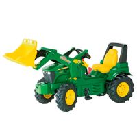 Trator com pedal com carregador frontal, John Deere 7930 com travão, engrenagens e rodas pneumáticas, a partir dos 3 anos, RollyFarmtrac by Rolly Toys