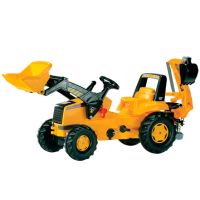 Trator com pedal com carregador frontal e retroescavadora, Caterpillar, a partir dos 3 anos, RollyJunior by Rolly Toys
