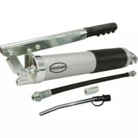 PISTOLA DE LUBRIFICAÇÃO PROFISSIONAL COM ALAVANCA, TUBO FLEXÍVEL + BICO RÍGIDO.