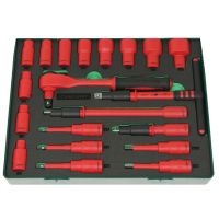 Jogo 20pcs 1/2"c/roquete isolado 1000V Jonnesway S03V4120SC