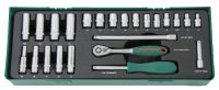 Jogo roquete 1/4"& 3/8" c/25 peças Jonnesway S04H2125SP