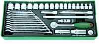 Tabuleiro Jogo roquete 3/8" c/36 peças Jonnesway S04H3536SP