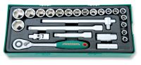 Tabuleiro Jogo roquete 1/2" c/25 peças Jonnesway S04H4125SP