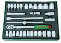 Tabuleiro Jogo roquete 1/2" c/31 peças Jonnesway S04H4131SP